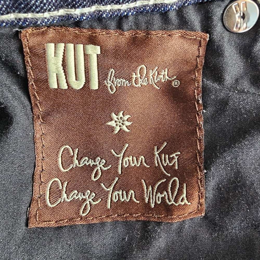 Kut From The Kloth Natalie Crop Jeans Women Size 6 Dark Wash Cuffed Denim - Picture 9 of 15